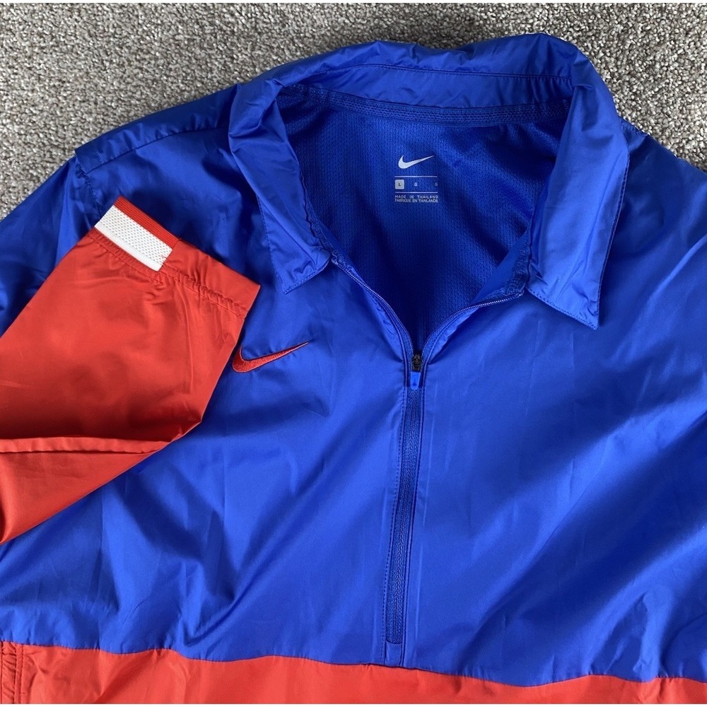 Nike Player Half Zip Light Track Jacket CI4474-480 Blue Red Mens L Vented Adjust